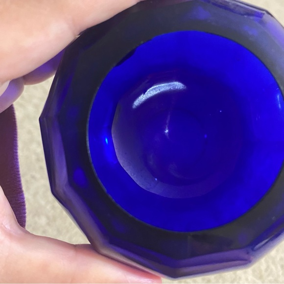 Vintage Gardners Eden Cobalt Blue Ribbed Votive/Tealight Holder - Picture 3 of 4